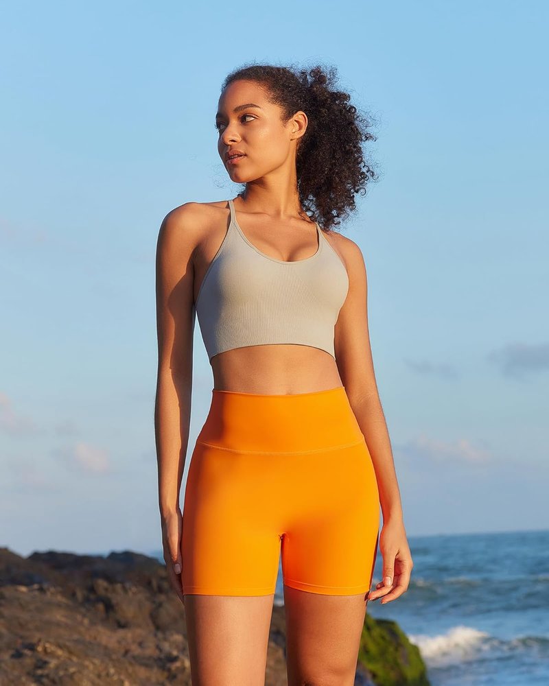 Sports Bras for Women - Sexy Crisscross Back Seamless Design | Medium Support with Removable Pads