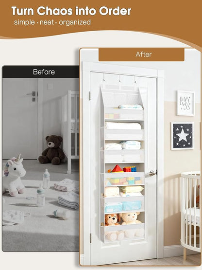 Criusia 2 Pack Over the Door Organizer, Heavy-Duty 6-Shelf Hanging Storage