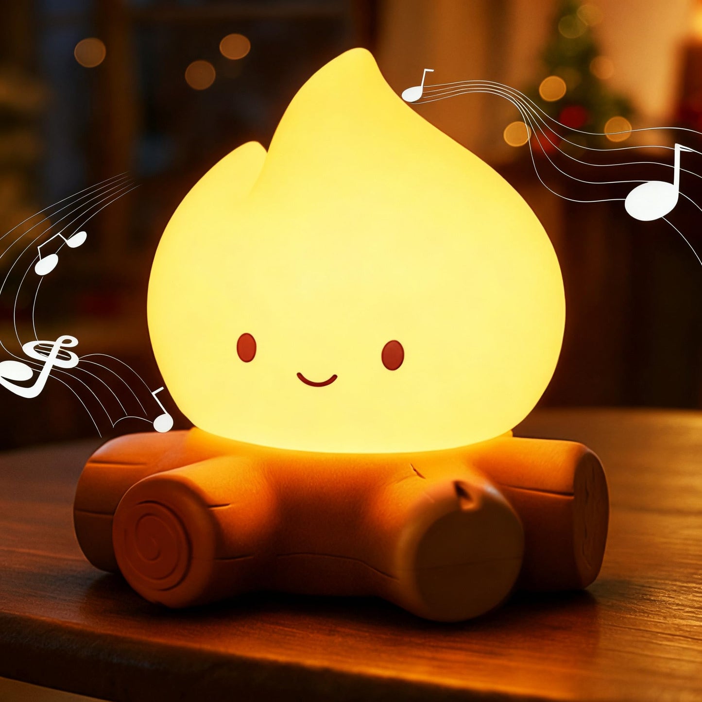 Tarinks Campfire Night Light, Portable Flame Lamp with White Noise, Cute Silicone Flameless Candle Lights,Suitable for Kids lamp Bedroom, Indoor/Outdoor and Home Decoration
