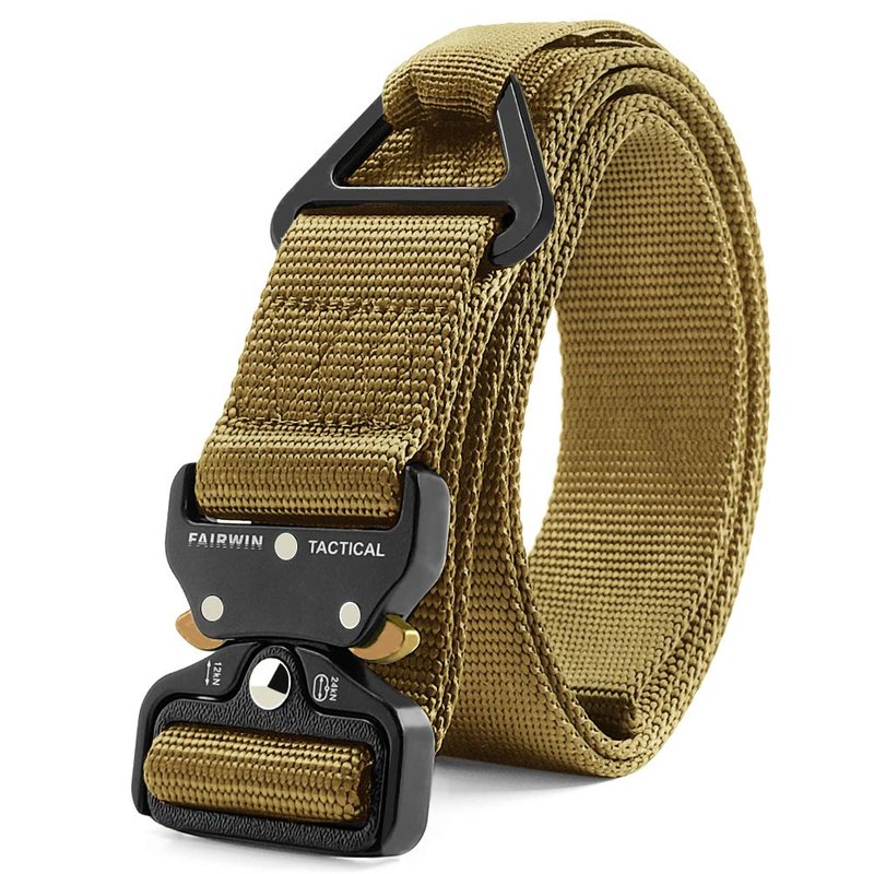 FAIRWIN Men's Tactical Belt, Rigger Belt, Utility Nylon Web Waist Work Belt for Men with V-ring Quick-Release Buckle