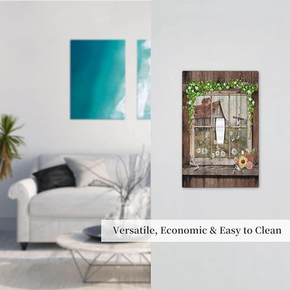Farm Barn Farmhouse Rustic Country Flower Single Toggle Light Switch Plates Cover Decorative 1 Gang Wall Plate Electrica Faceplate for Bathroom Bedroom Decorate Accessories
