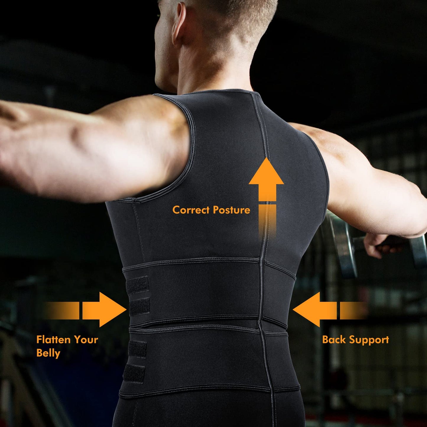 A+ Choice Sauna Vest Waist Trainer for Men - Mens Sauna Suit Large Sweat Belt Body Shaper for Gym Workout Exercise Faja Para Hombre Plus Size 5XL