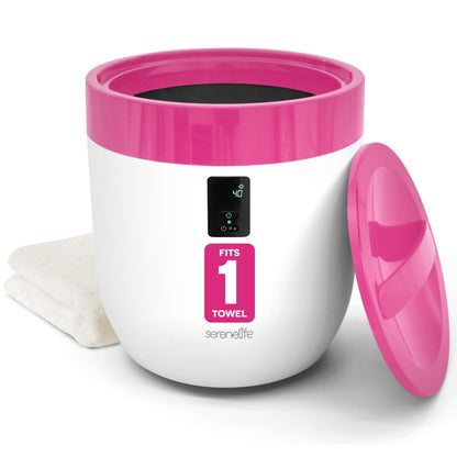 SereneLife Counter Towel Warmer Bucket - with Customized Fragrance for Spa and Bathroom, Luxury Heater, Auto Shut Off, Fits 1 Large Blanket, Bathrobe, PJs (Natural)