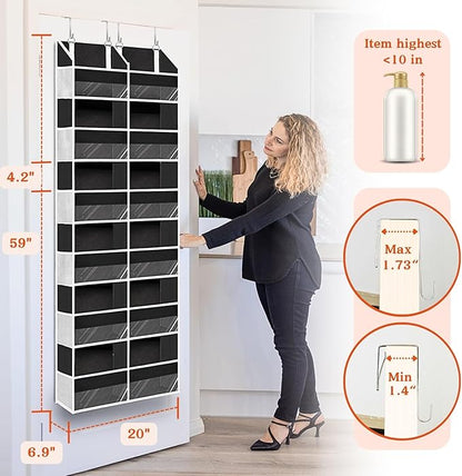 Over The Door Organizer 6 Tiers, Extra Large Behind Door Storage of 12