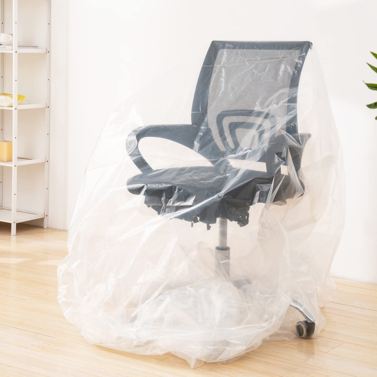 Liyaomix 1 Pack 2 Mil Plastic Drop Cloth 9ft x 12ft, Heavy Duty Plastic Painters Drop Sheet, Waterproof Paint Tarp for Painting, Renovations - Floor Covering & Dust Cover