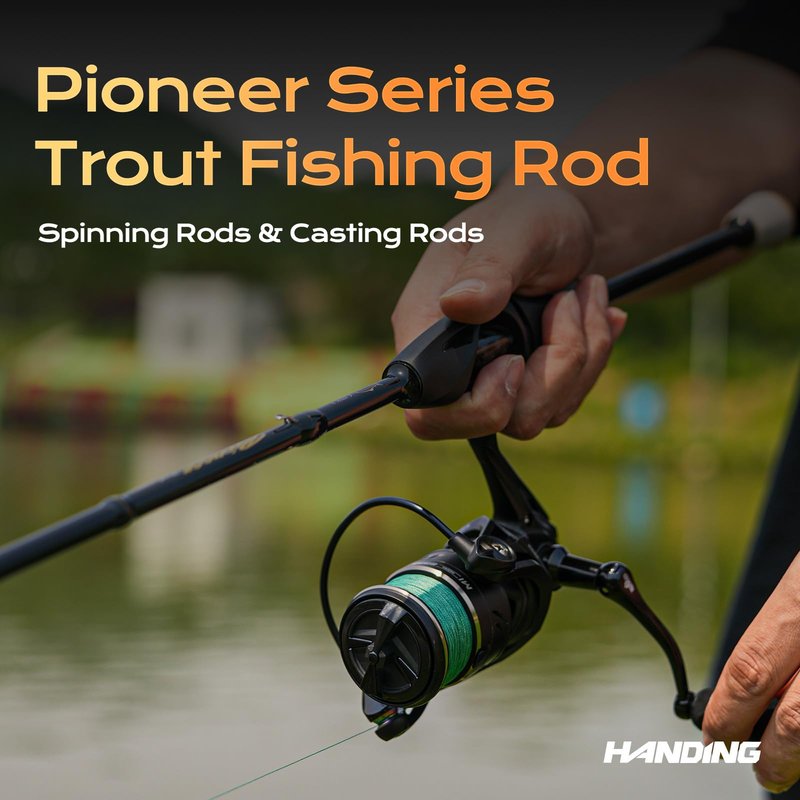 HANDING Pioneer Trout Fishing Rod 7' Ultralight Rod with Fast Action for Trout Crappie Smallmouth