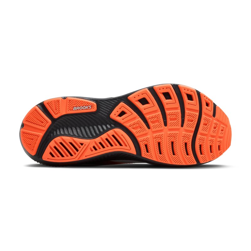Brooks Men’s Ghost 17 Neutral Running Shoe - Oyster Mushroom/Orange/Ebony - 12 Wide