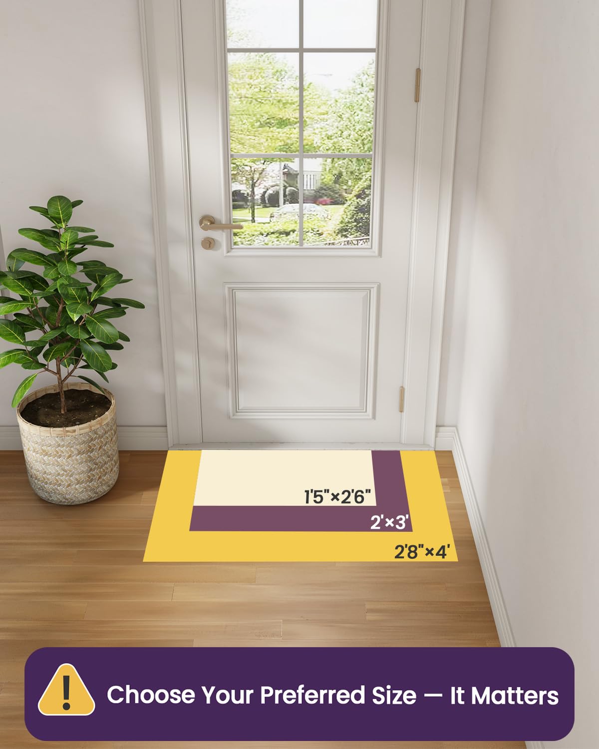DEXI Indoor Door Mat Front Entrance, 24x36 Entryway Mats Inside Entry, Non Slip Washable Low Profile Doormat Dirt Trapper for House Floor Patio Backdoor, Beige
