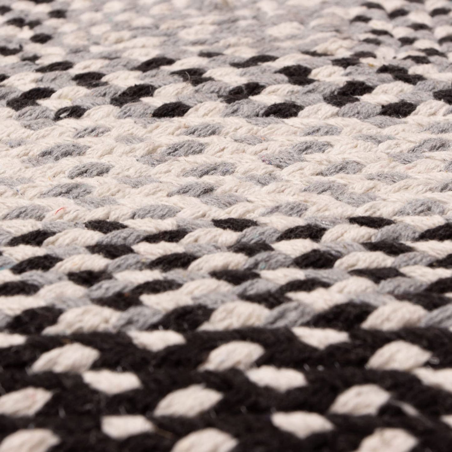 Super Area Rugs 2X3ft Farmhouse Braided Rug - Natural Soft Cotton Carpet for Bathroom, Kitchen, Doorway - Reversible Primitive Country Decor - Black/Gray/Ivory - Buffalo Check