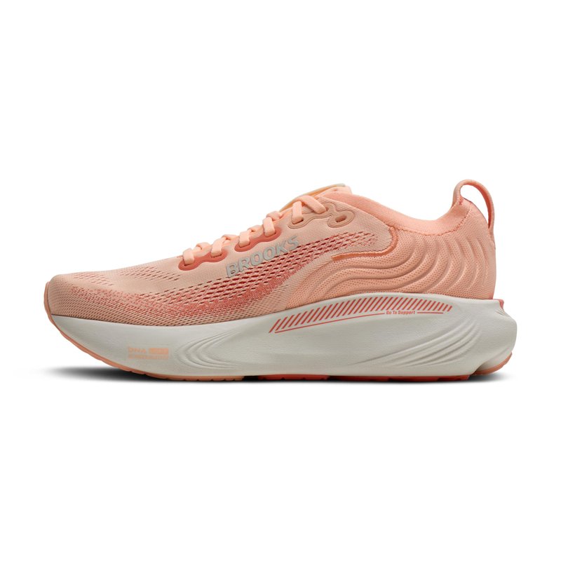 Brooks Women’s Adrenaline GTS 25 Supportive Running & Walking Shoe - Peach Echo/Coconut - 6 Medium