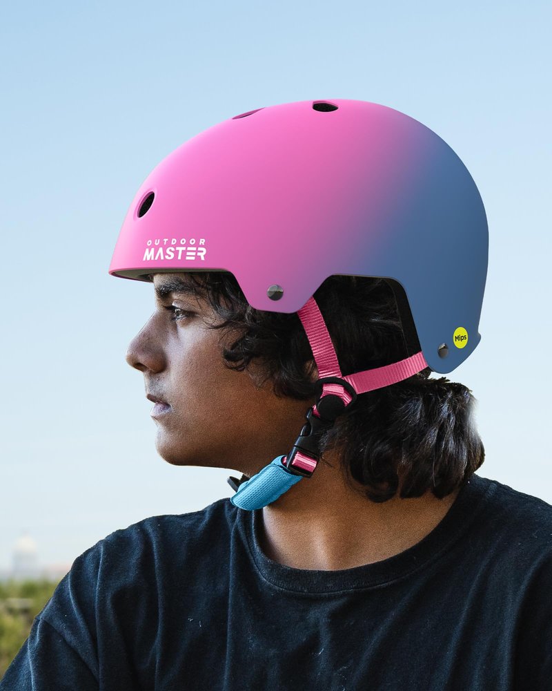 OutdoorMaster MIPS Skateboard Helmet - Two Removable Liners Ventilation Multi-Sport Scooter Roller Skate Inline Skating Rollerblading for Kids, Youth & Adults