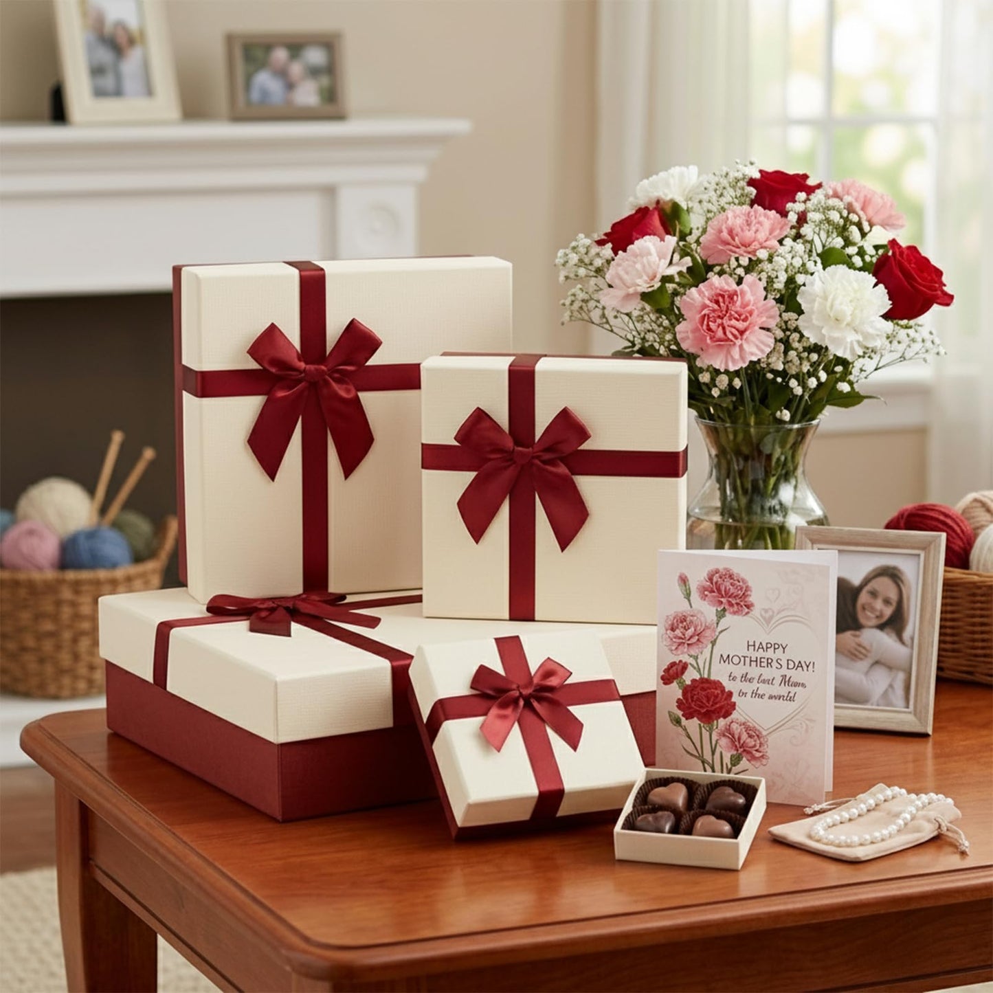 Eerbaier Gift Boxes with Lids for Presents, Set of 4 Gift Boxes for Presents, Luxury Gift Wrap Boxes, Decorative Present Boxes for All Gift Giving Occasions