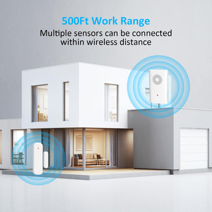 Wireless Door Sensor Chime, Door Open Alarm When Entry Business/Office/Store (500ft Range 51 Ringer Adjustable Volume) Home Alert Bell for Kid/Toddler Safety