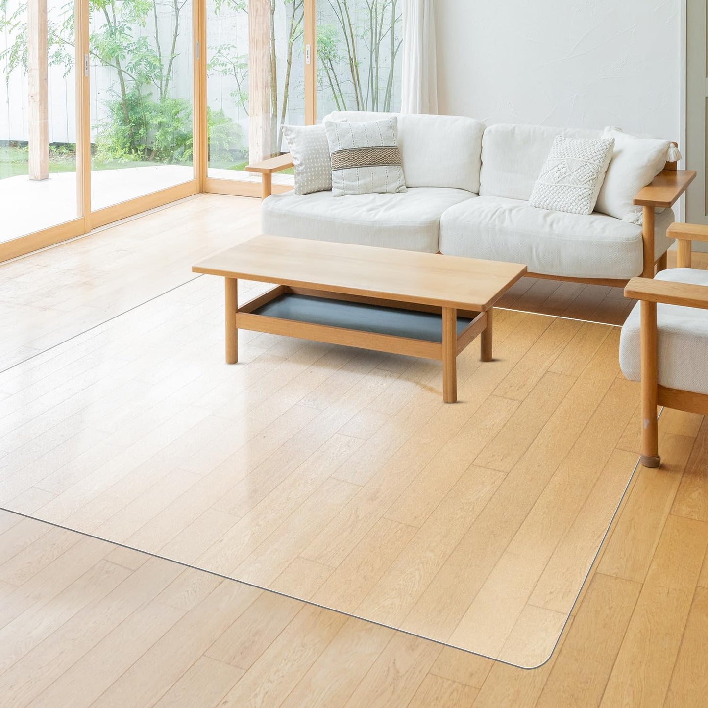tixpol Plastic Floor Mat for Home, 5' x 7' Waterproof Area Rug for Living Room, Non-Slip Area Rug for Dining Room, Vinyl Floor Protector Mat for Kitchen Entryway - Kids & Pet Friendly (Clear)