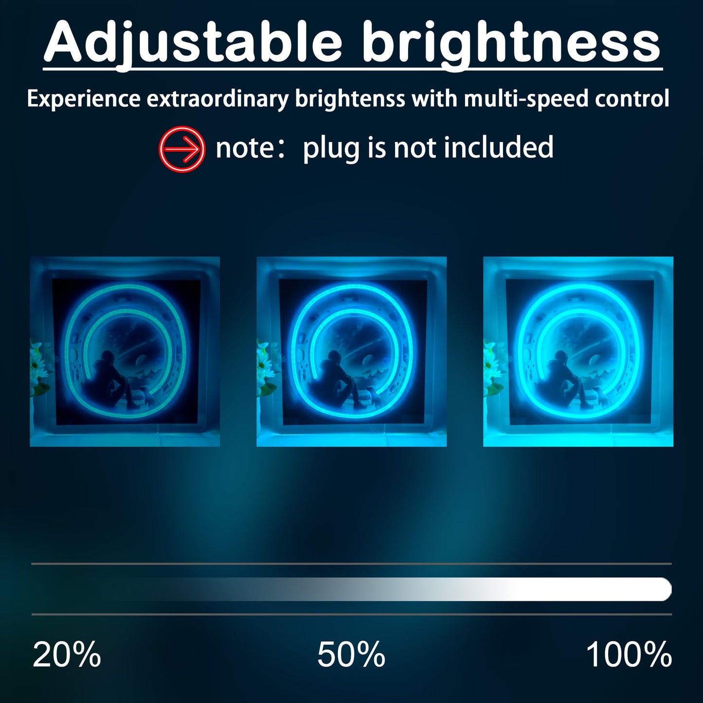 Astronaut In The Spacecraft LED Neon Sign, Space Explorer Neon Lights for Wall Decor, Bedroom, Game Room, Office, Party, Christmas Gifts