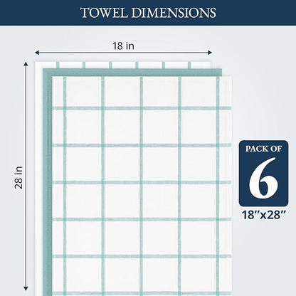 LANE LINEN Cotton Kitchen Towels and Dish Cloths Set, Quick-Drying Dish Towel
