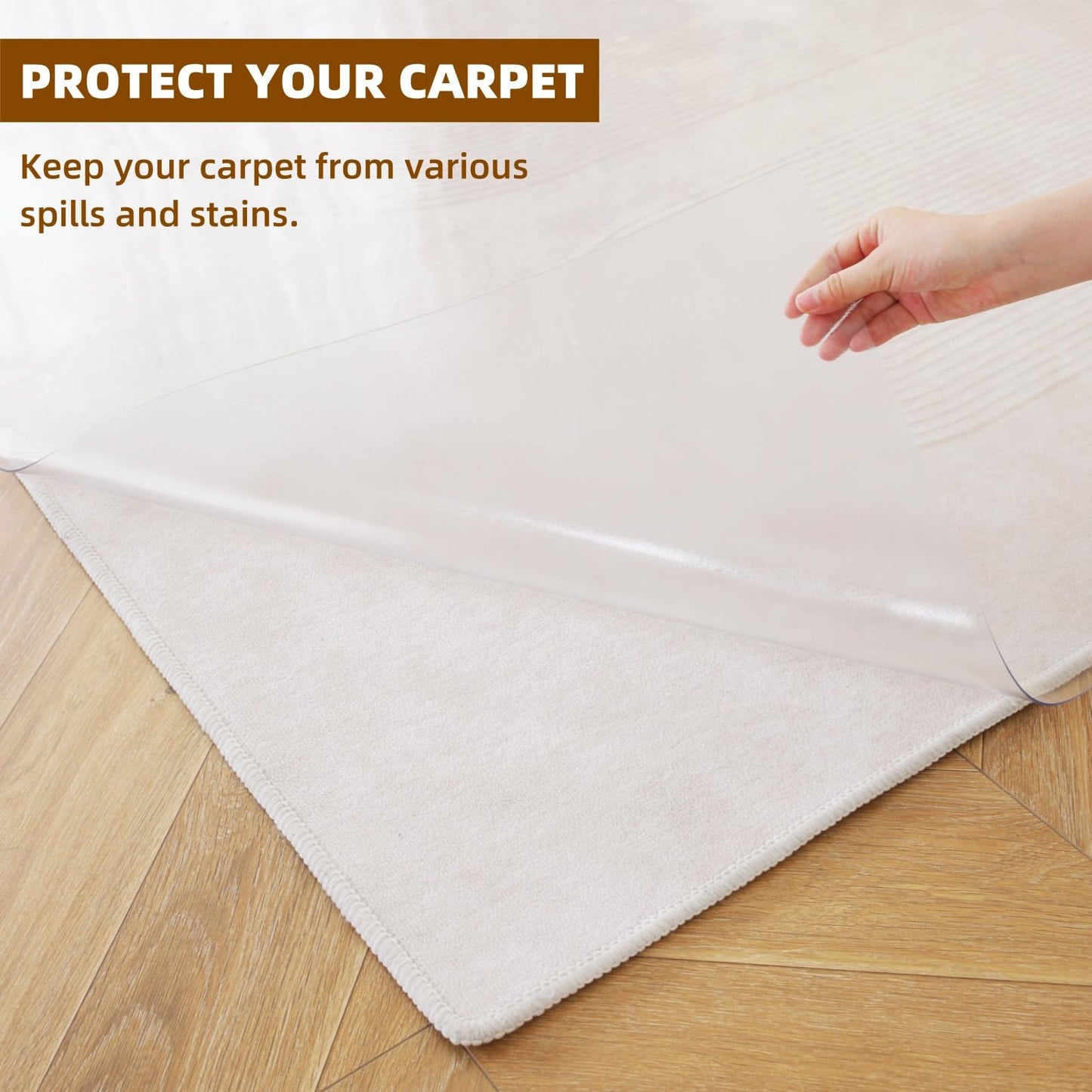 Royhom Clear Chair mat for Hardwood Floor 51 x 63 Inches, Clear Floor Mat for Rolling Chairs, Desk Hard Surface Pad, Waterproof Rectangle Protector Pad