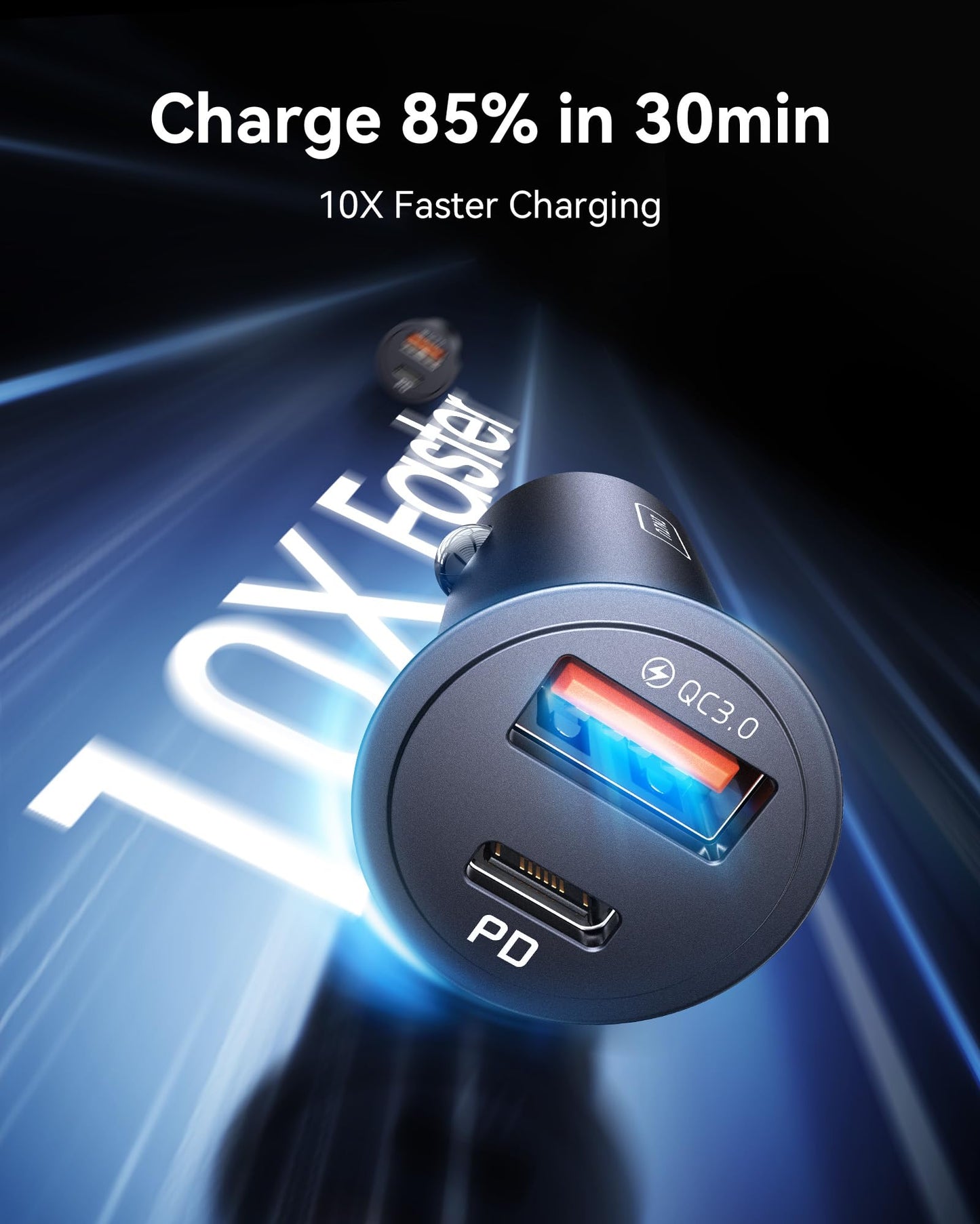 INIU Car Charger, Cigarette Lighter USB Charger Total 60W, 12V USB Socket with [1m] 100W Type C Cable Fast Charge, Car Phone Charge Adapter for iPhone 17 16 Samsung Laptops Switch 2 Car Accessories