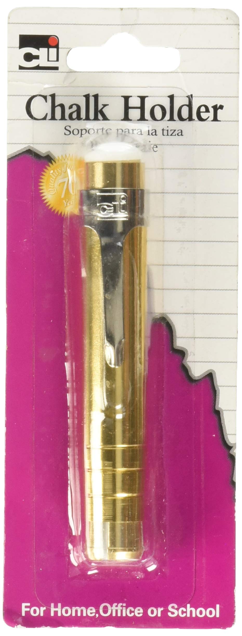 Charles Leonard Pen Style Aluminum Chalk Holder with Chalk, Assorted Colors (74545)