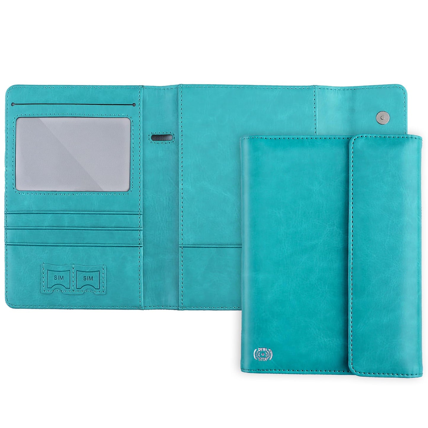 WALNEW RFID Passport Holder Travel Organizer, Fits International Driving Permit (IDP), PU Leather Document Holder for One Passport, Stylish Travel Accessory, Blue