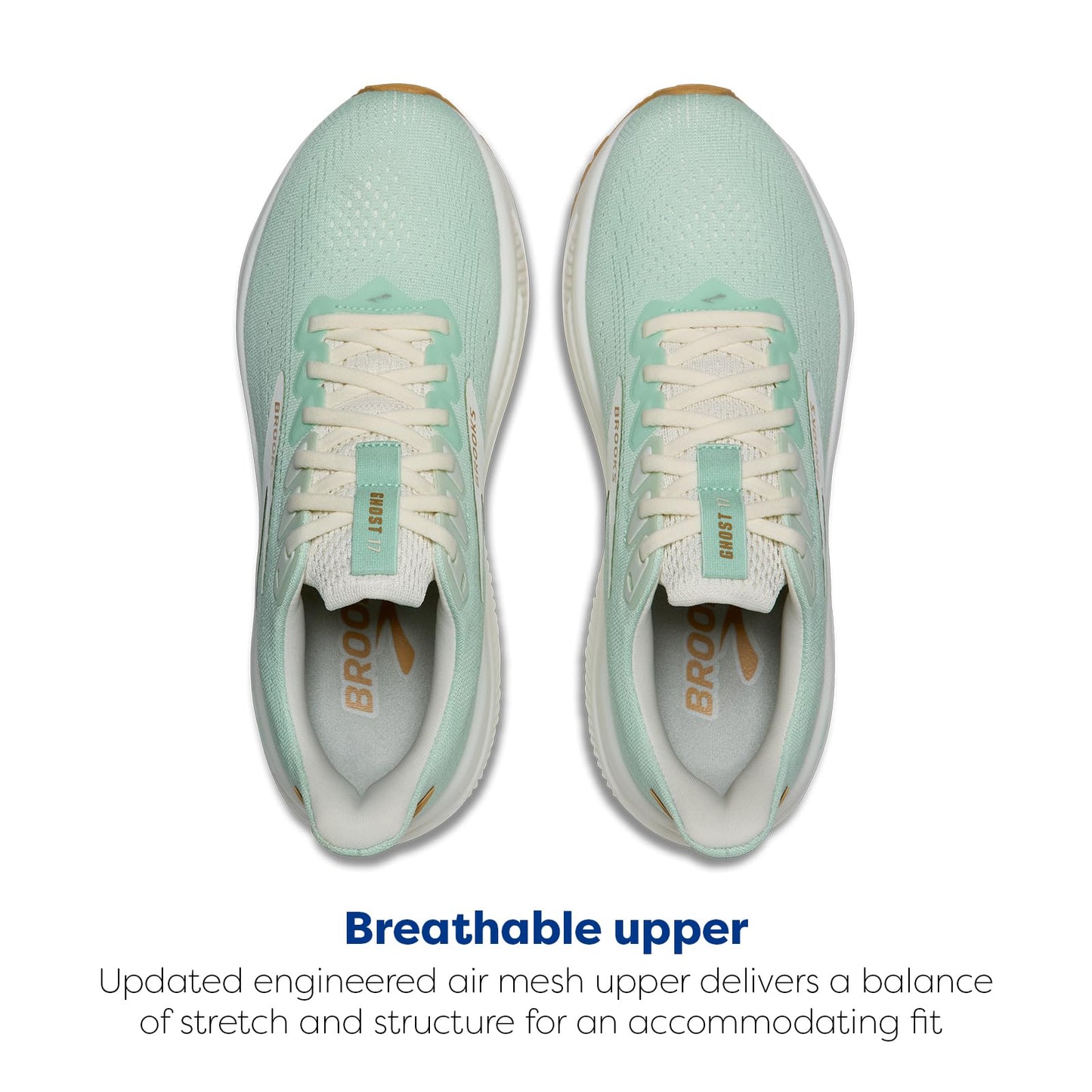 Brooks Women’s Ghost 17 Neutral Running Shoe - Honeydew/Coconut/Taffy - 6 Medium