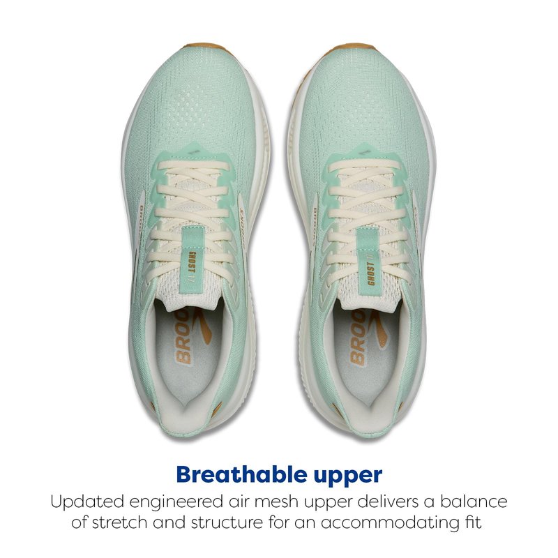 Brooks Women’s Ghost 17 Neutral Running Shoe - Honeydew/Coconut/Taffy - 8.5 Medium