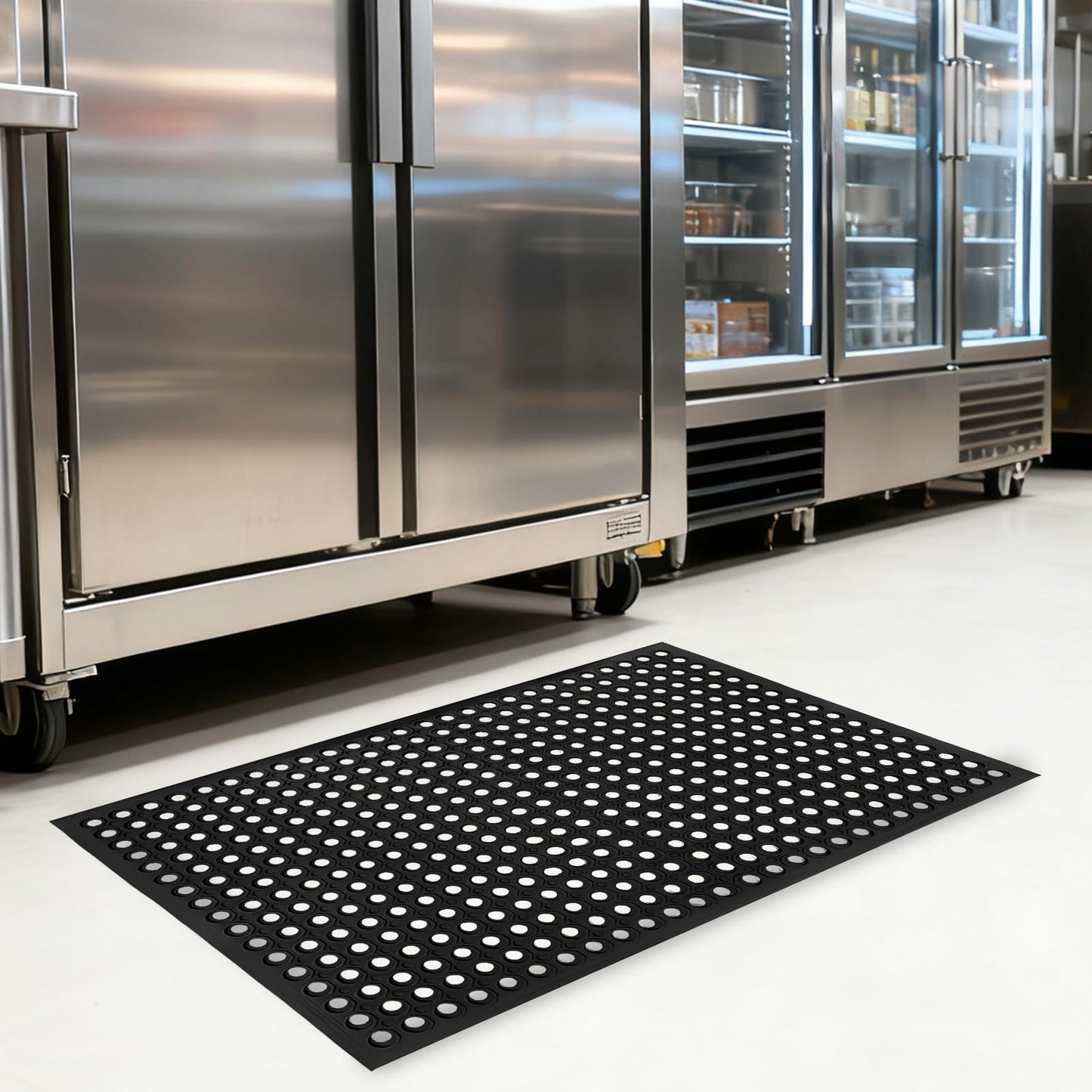 Nexboraque Large Rubber Mat Heavy Duty Drainage Mat 59" x 35" Anti-Fatigue Floor Mat for Kitchens Garage Garden Restaurants Workshops Indoor Outdoor