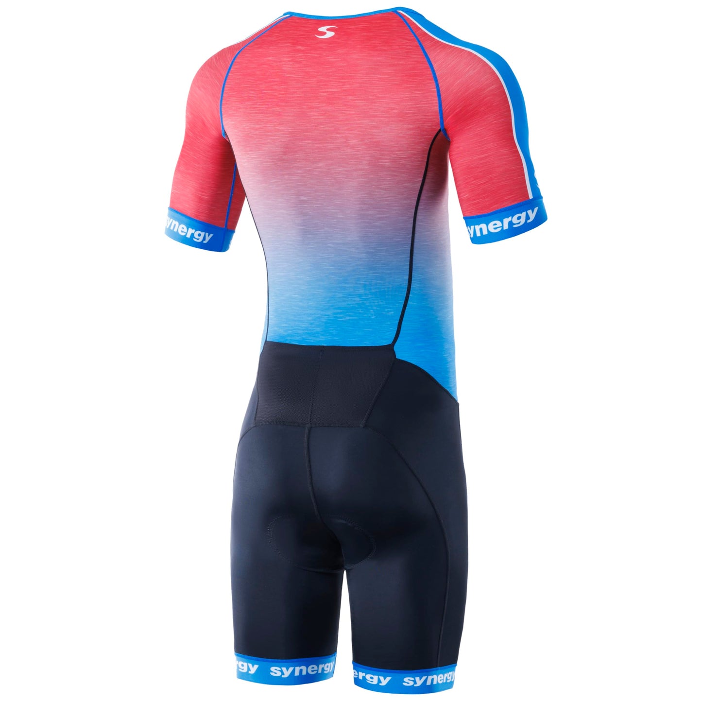 Synergy Cycling Skinsuit - Men's Pro Short Sleeve Tri Suit (Scarlet/Blue, XX-Large)
