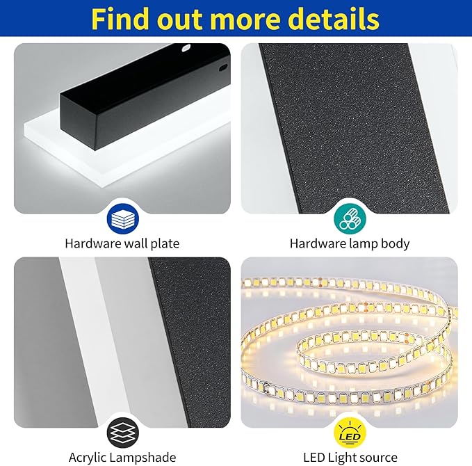 2 Pack 71inch Long Outside Wall Light Fixture, 6000K Cold White, Modern Outdoor Wall Sconce, IP65 Waterproof, 60W, Black Exterior LED Linear Lights for House, Garage, Patio, Balcony