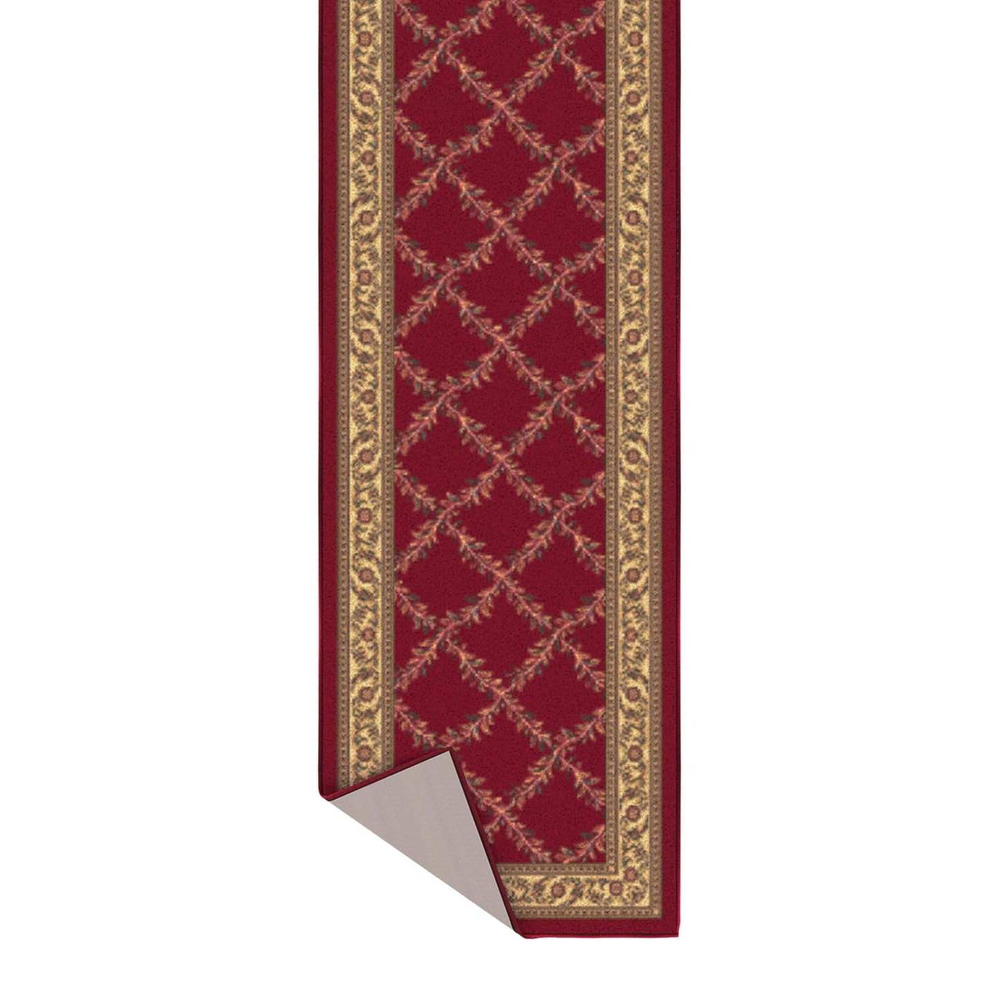 Ottomanson Accent Rug – Non Slip Low Pile Small Rug for Entryway, Bedroom, Bedside & Coffee Table Areas, 2'7" x 4', Trellis Red
