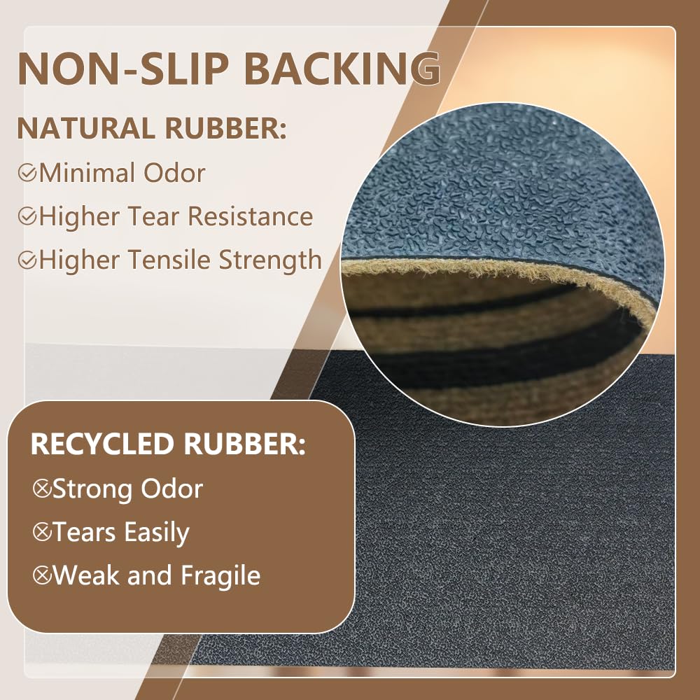 Outdoor Stair Treads for Wooden Steps, Non-Slip Rubber Brown Stair Runner Rugs, 2 Pcs 8.5" x 30" Heavy Duty Stair Mats for Outside Steps, Weatherproof Grip for Elders, Dogs & Kids, Black Border.