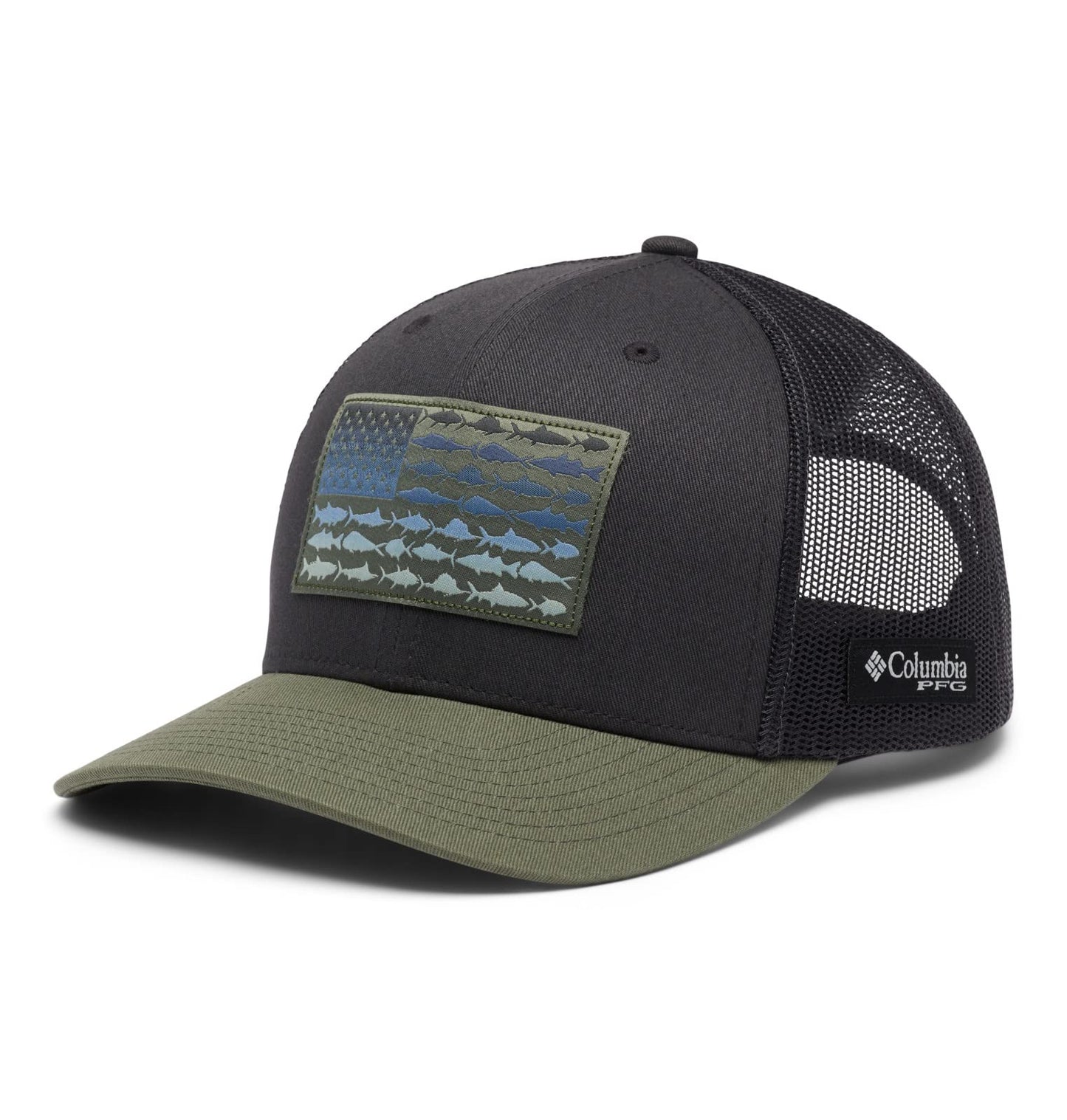 Columbia Unisex Unisex PFG Fish Flag Mesh Snap Back Hat, Shark/Cypress, One Size