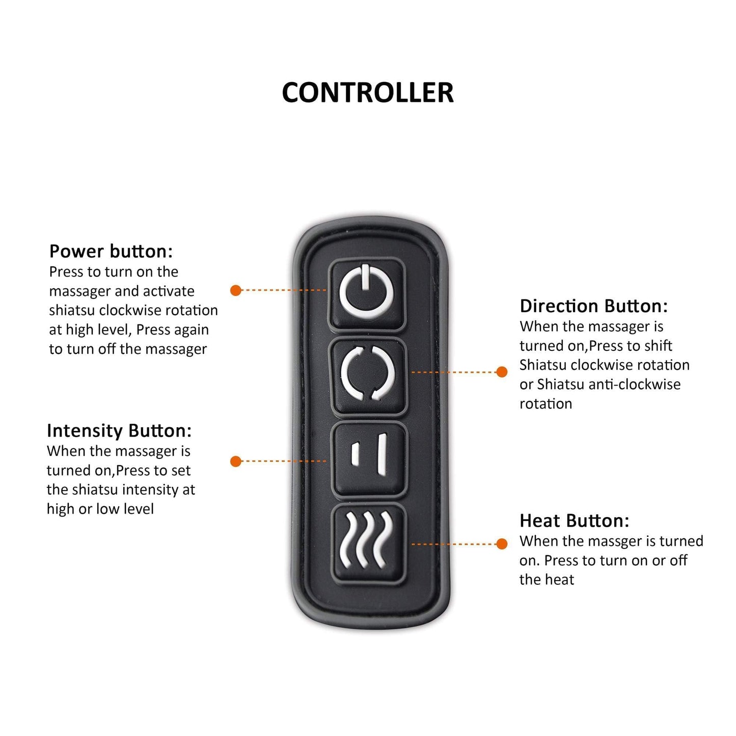 Snailax Cordless Massager - Shiatsu Neck and Shoulder Massager with Heat, Portable, Lumbar, Back Electric Massage Pillow, Christmas Gift