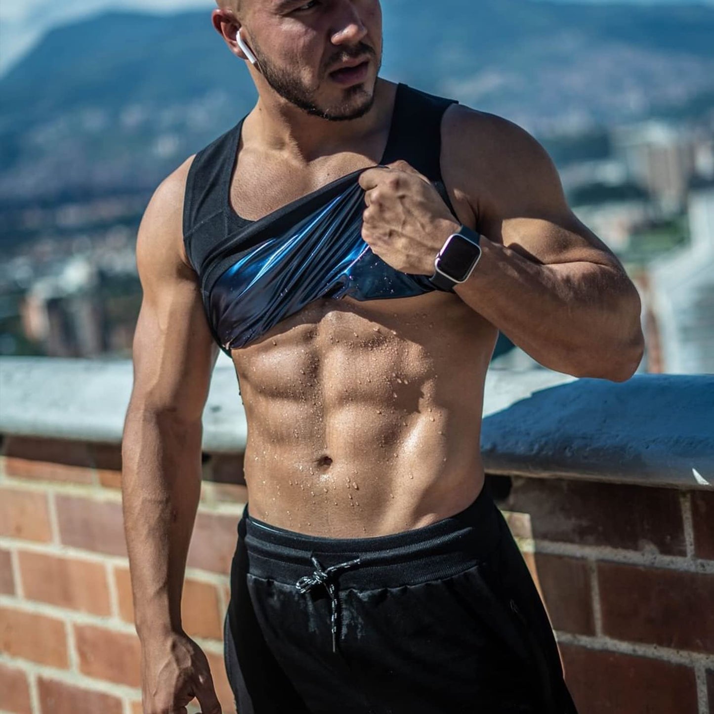 BXVX Sauna Suit Sweat Waist Trainer Vest for Men Sweat Workout Tank Top Shaper L/XL