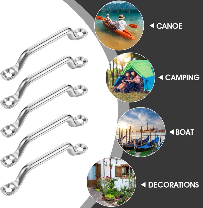 Bimini Top Strap Footman Loop Pad Eye - 316 Stainless Steel | 20/40 Pcs with Screws for Kayak, Boat, Canoe Rigging