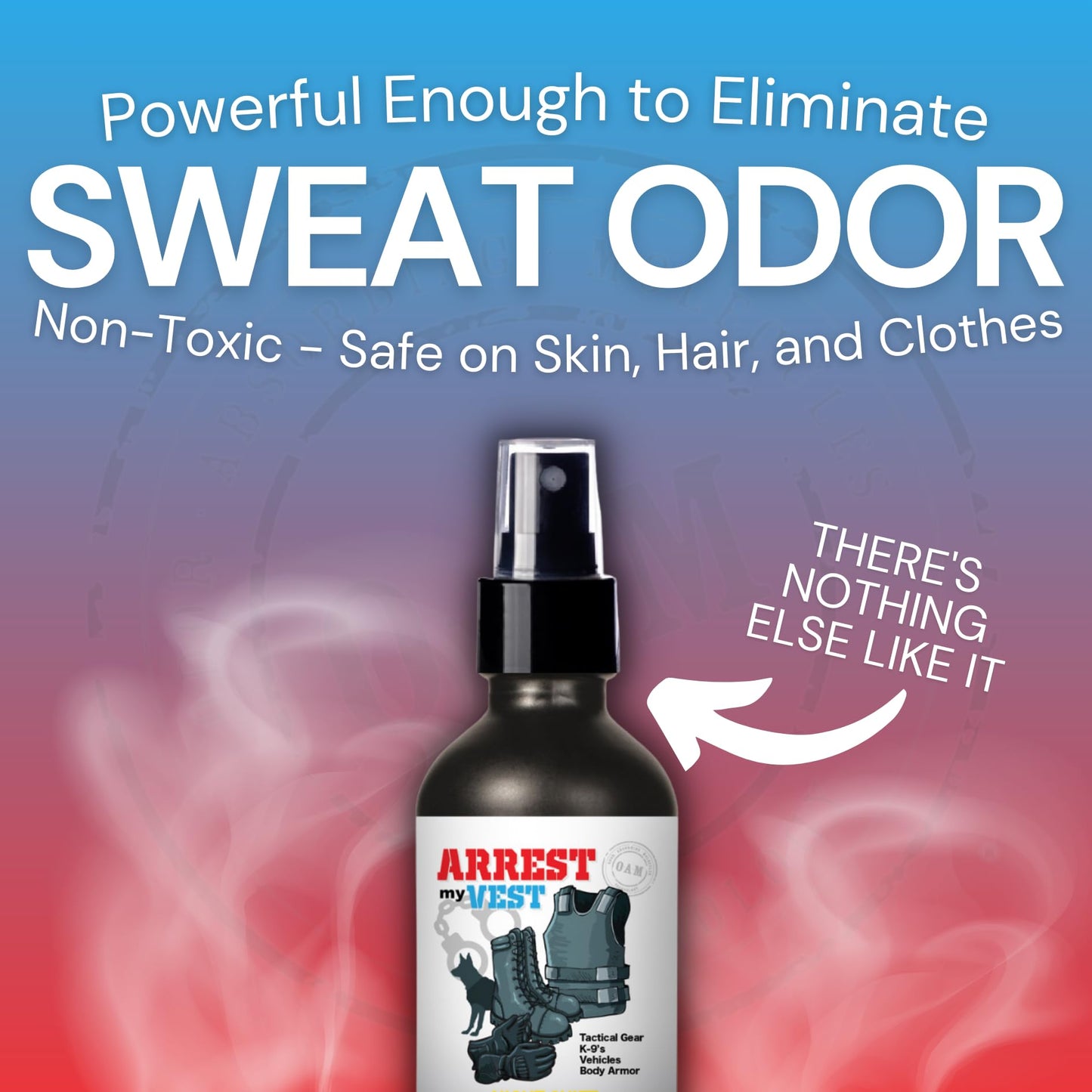 Arrest My Vest Military Grade Odor Eliminating Spray for Body Armor, Tactical Gear, and K9 Equipment. Safe on All Ballistic Vests, Fabrics, & Police Gear - 6 Pack of Midnight 4 oz Bottles