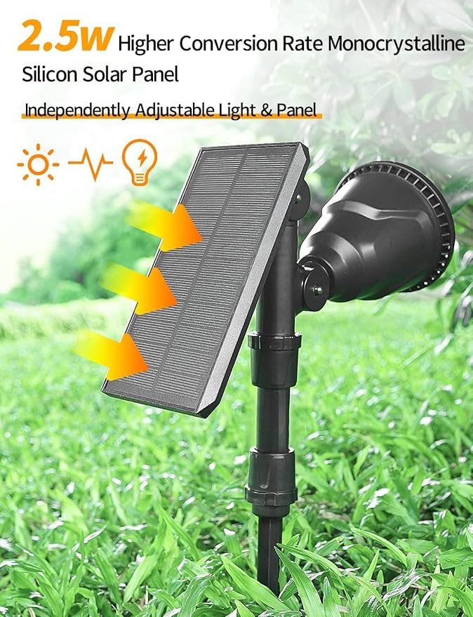 Solar Spot Lights Outdoor, 9 Color Modes, 18 LED Spotlight, 600LM Landscape Lights, Solar Powered for Garden, Yard, Driveway, Tree, Christmas, Halloween Decor (4 Pack)