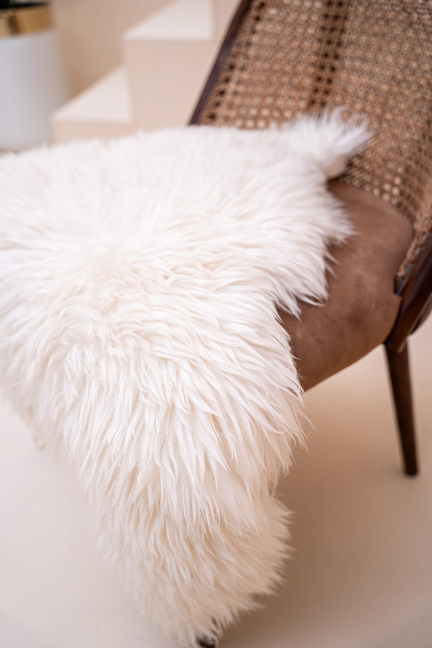 HOUME OAK Sheepskin Runner Rug Real Australian Lambskin Fluffy Ivory 2x6 ft