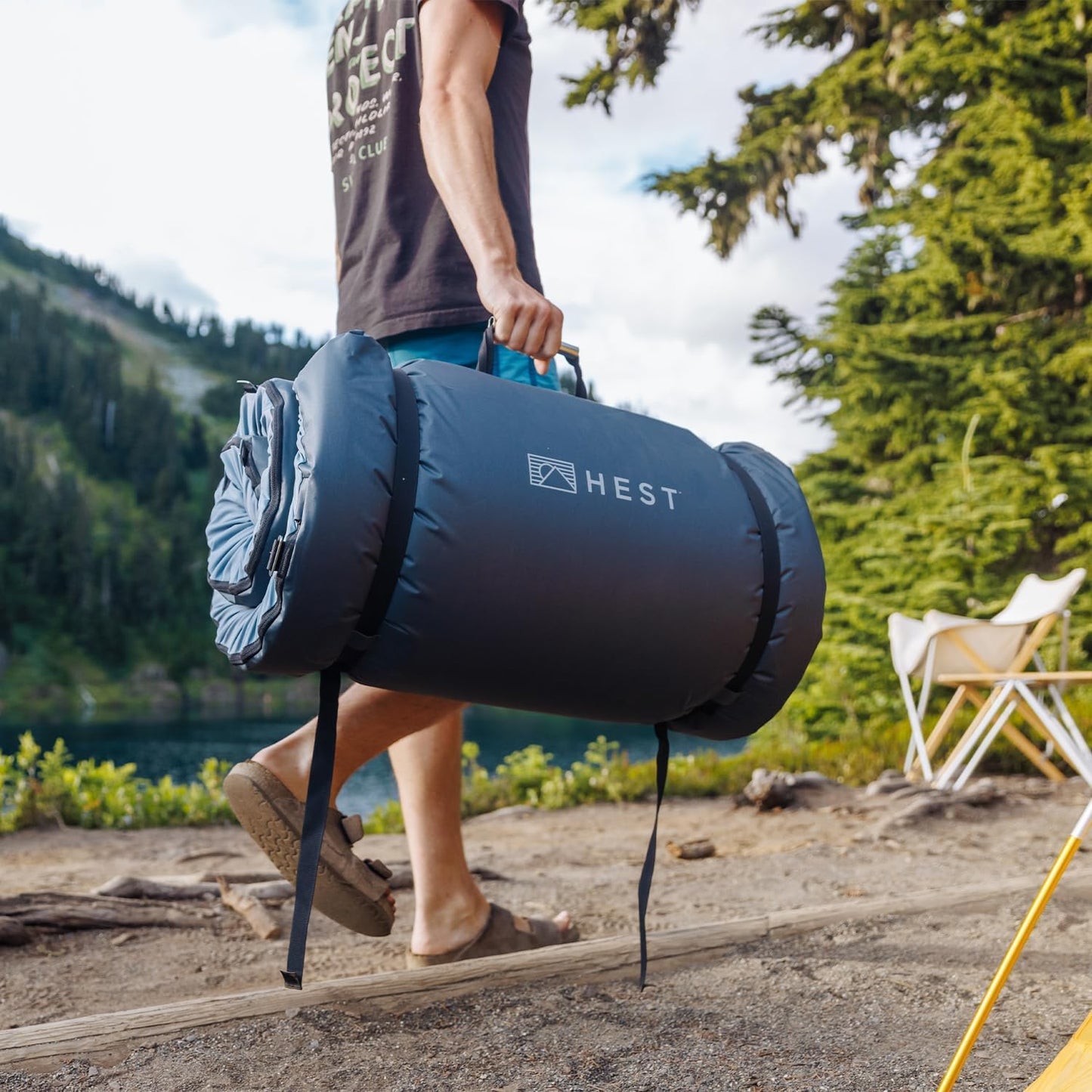 HEST Foamy - Portable Camping Mattress, Enhanced Memory Foam, Single Mattress, 78" L x 25" W
