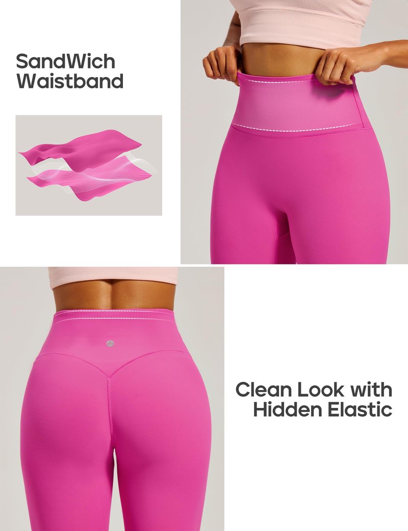 Heathyoga Scrunch Butt Lifting Leggings for Women Tummy Control No Front Seam Compression Leggings for Women Yoga Pants Women Hot Pink