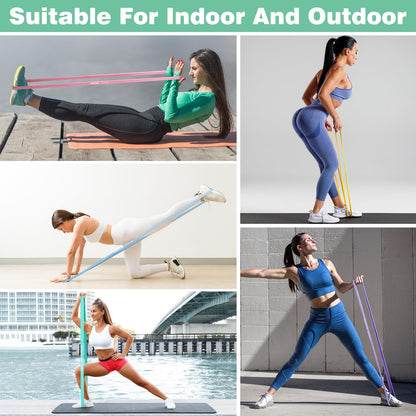 Resistance Bands, Pull Up Bands, Workout Bands for Exercise, Thick Heavy Resistance Band Set with Door Anchor, Elastic Bands for Body Stretching, Crossfit Training at Home/Gym Men & Women Women