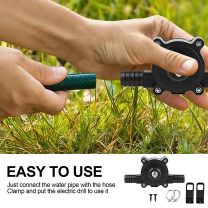 Houlishu Mini Electric Drill Pump, Portable Hand Drill Water Pump, Self Starting Hand Pump, suitable for water gasoline diesel engine oil transfer, easy to install and use