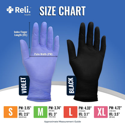 Reli. Black Nitrile Gloves, Medium | Disposable Gloves (1000 Pack, Bulk) | Powder Free, Latex Free, Food Safe | Single-Use | Premium Nitrile Rubber Material for Automotive Work, Cleaning, Cooking