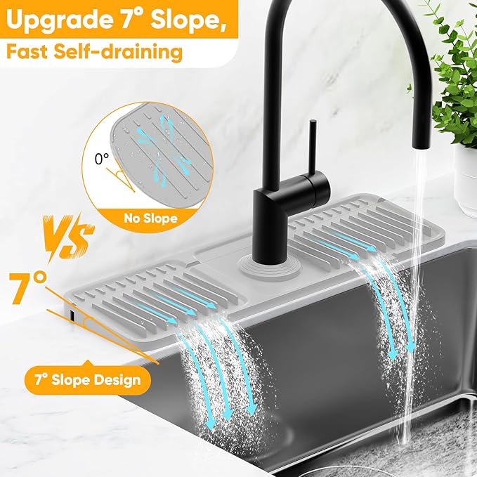 17.7'' Folding Faucet Mat for Kitchen Sink Splash Guard Kitchen Sink Faucet Mat