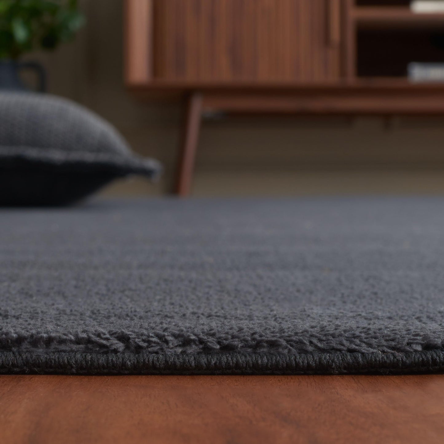 SAFAVIEH Washable Rug Loft Collection - 6' Square, Dark Grey, Slip Resistant & Easy Cleaning, Ideal for Living Room, Bedroom, Home Office, Nursery, Kids Playroom, Dining Space (LFT315H)