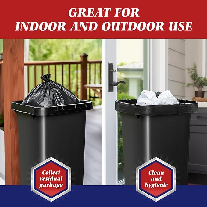Teivio Trash Bags, 40-45 Gallon,