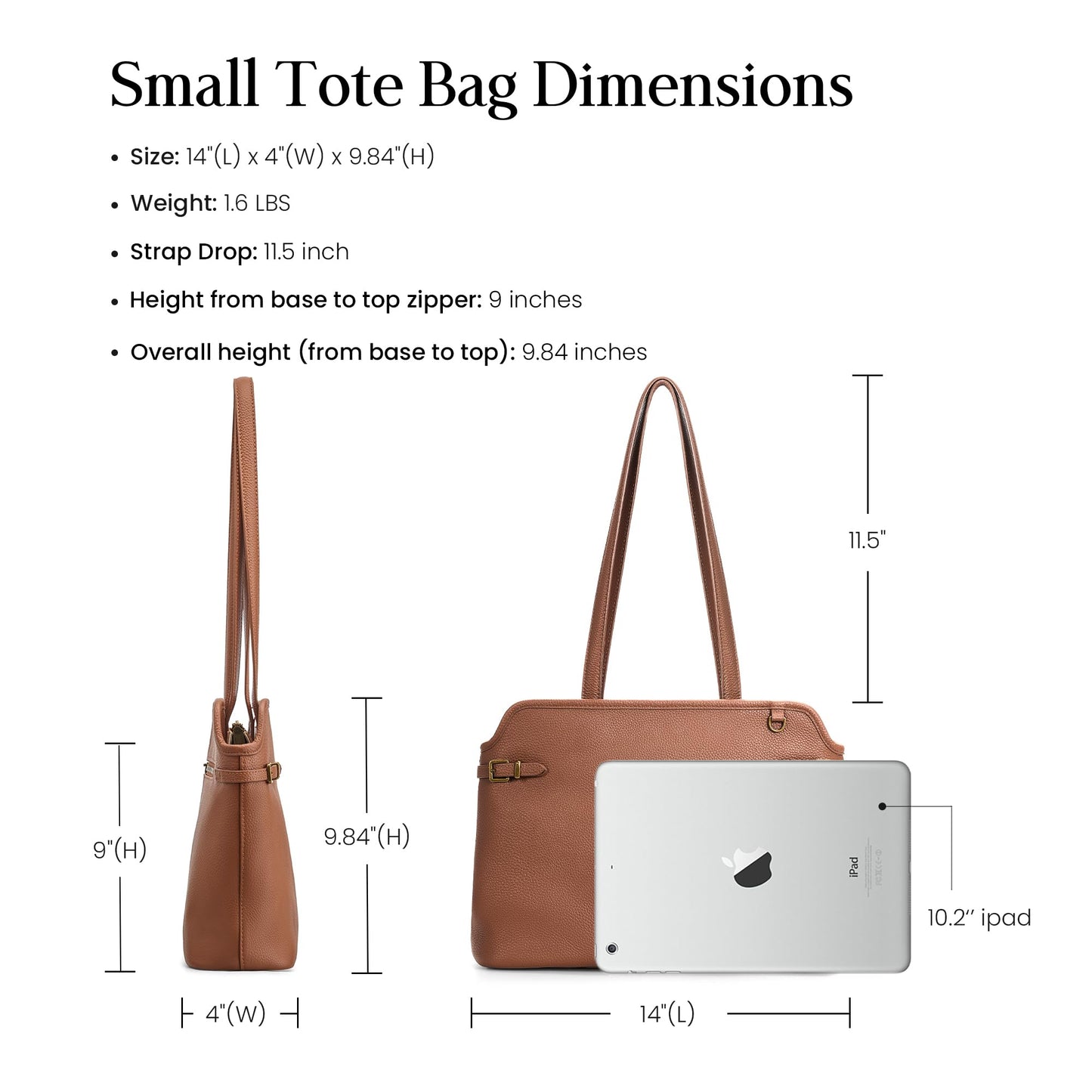 befen Deep Brown Vintage Leather Tote Bag for Women Medium, Soft Satchel Handbag Designer Style Purse