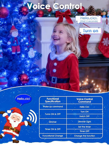 Voice Control Connectable 2PK 164FT 400LED Christmas String Lights Indoor Outdoor with Remote | Smart Twinkle Fairy String Lights 12 Modes & Timer for Xmas Tree Decor (Blue)