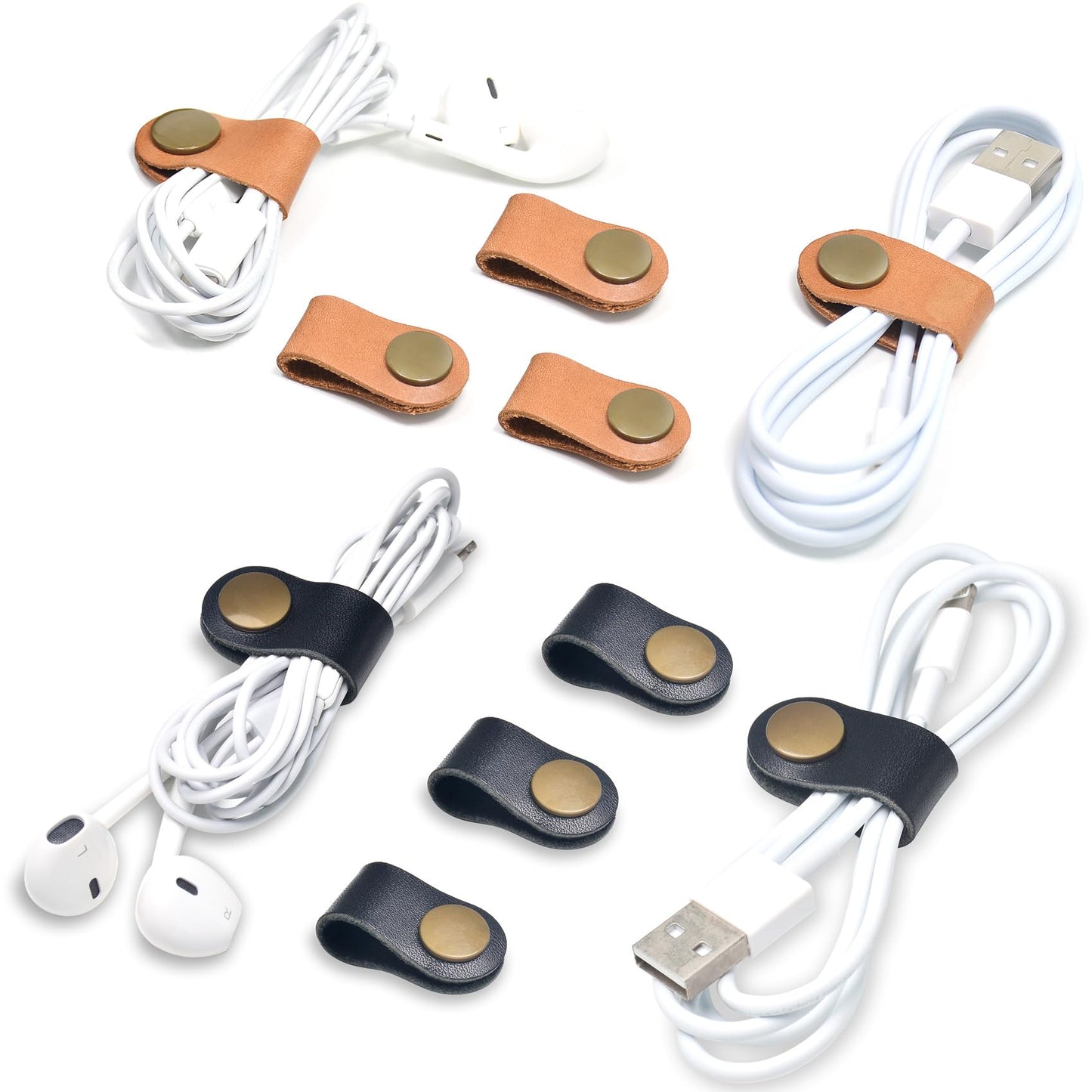 CAILLU Cord Organizer,Cord Keeper,Cable Organizer USB Holder,Cable Straps,Earbud case,wrap Headphone,Headset Winder,Earphone Clips Ties,Stocking Stuffers for Men Gifts