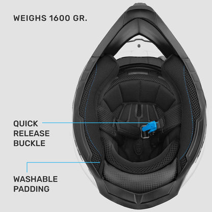 Westt Dual Sport Motorcycle Helmet Off-Road Helmets for Adults, Dual Visor Motorcycle Helmet - Full Face ATV UTV Helmet Dirt Bike Motocross Helmets DOT Approved